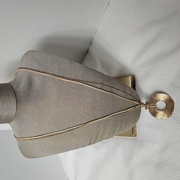 STATEMENT NECKLACE BOHEMIAN STYLE METAL STRIPED DISC - Picture 3 of 5